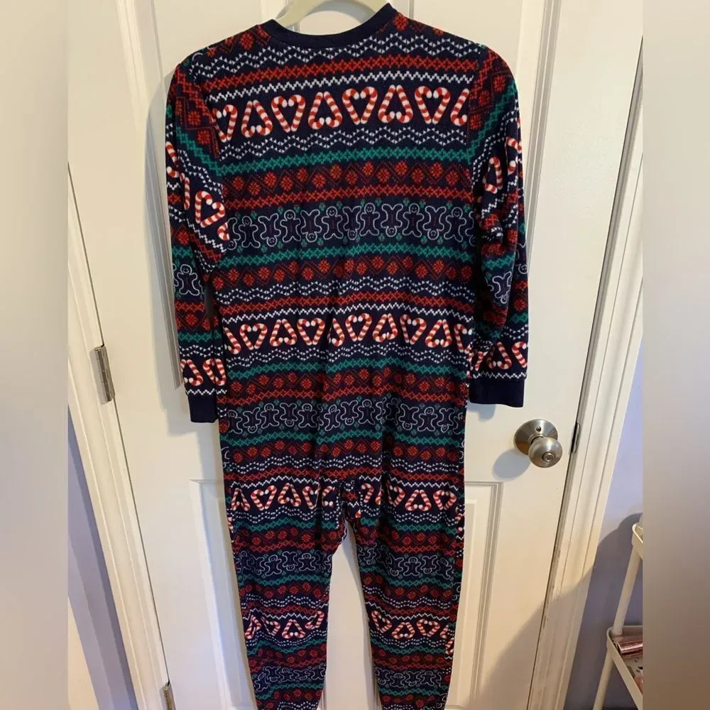 Christmas Size Kids 10/12 Festive Patterned Onesie Pajamas